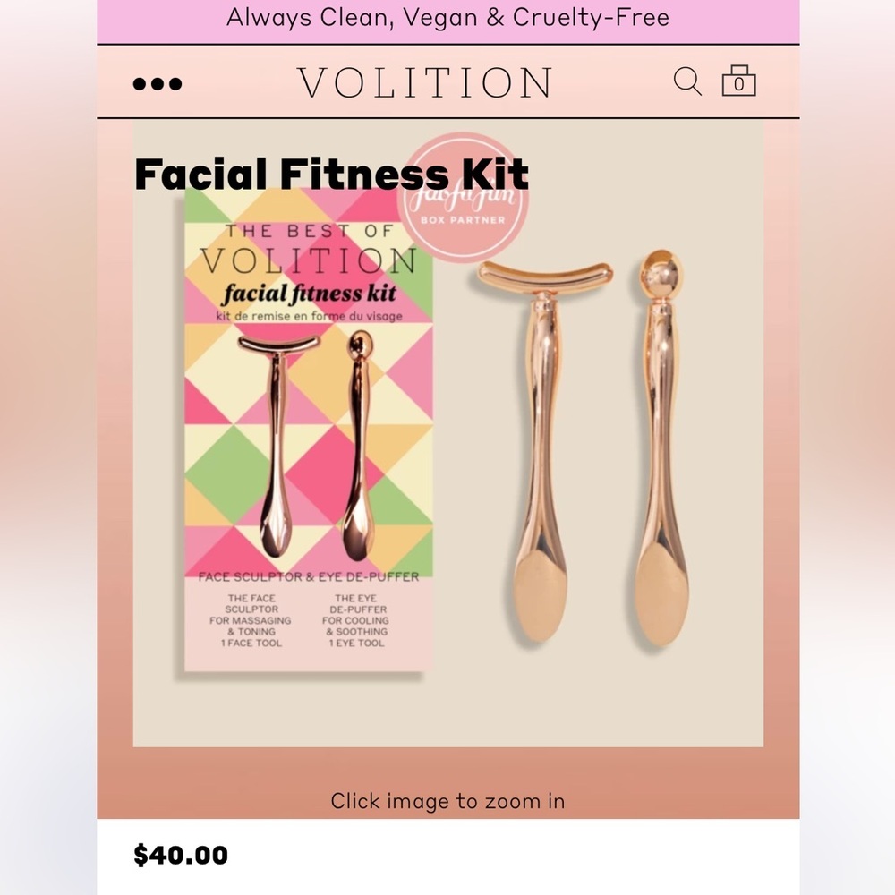 NWT: Volition Rose Gold Tools Face sculptor-depuffer Facial Fitness Kit(2 tools) - Picture 4 of 6